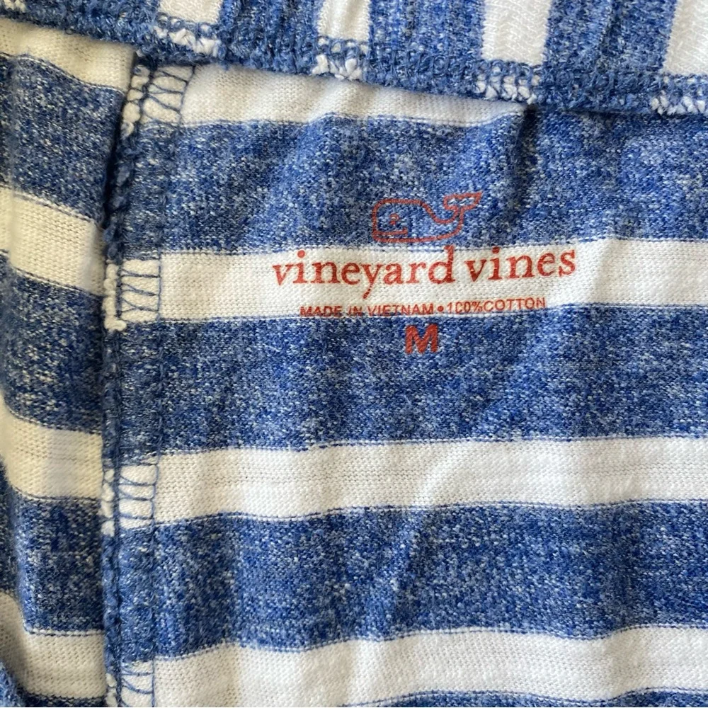 Vineyard Vines Navy Blue White Striped Knit Nautical Capri Pants Size Medium - Picture 7 of 10